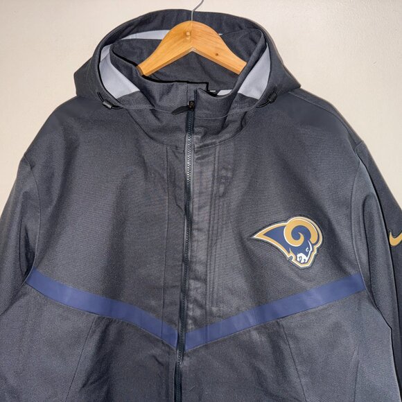 Nike NFL Los Angeles Rams Team Issue PE Storm-Fit Sideline Wind Rain Jacket 2XL - Picture 6 of 15